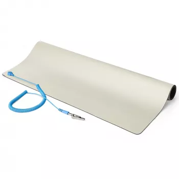 StarTech.com antistatische mat, ESD-mat voor elektronica reparatie, antistatische tafel-/bureaumat met afneembare aardingskabel, ANSI/ESD S 4.1, flexibele thermoplastische werkonderlegger/mat, 60 x 120 cm