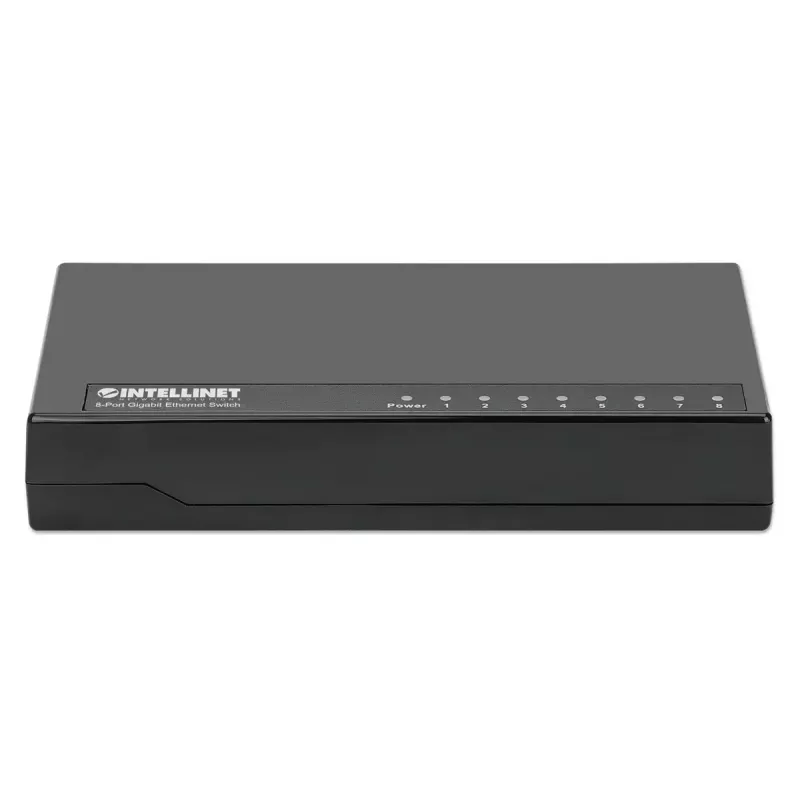 Intellinet 8-poorts Gigabit Ethernet-switch, desktopformaat, kunststof, IEEE 802.3az (Energy Efficient Ethernet), zwart