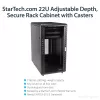 StarTech.com 4-paals 22U serverrack, afsluitbare 19-inch datakast voor computer/AV/IT-apparatuur, kantoor-/thuisnetwerkkast met wielen en verstelbare montagerails