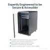 StarTech.com 4-paals 22U serverrack, afsluitbare 19-inch datakast voor computer/AV/IT-apparatuur, kantoor-/thuisnetwerkkast met wielen en verstelbare montagerails