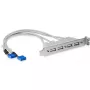 StarTech.com USBPLATE4 4-poorts USB 2.0 female sleufplaat-adapter met 2x 10-pins moederbordheader