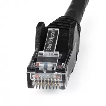 StarTech.com 1m CAT6 ethernetkabel – LSZH (rookarm, halogeenvrij) – 10 Gigabit 250 MHz 100W PoE RJ45 10GbE UTP netwerk-patchkabel met knikbescherming en trekontlasting – zwart, CAT 6, ETL-getest, 24AWG