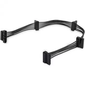StarTech.com 4x SATA-stroomsplitter-adapterkabel, SATA 15-polig, 4 x SATA, 0,4 m, stekker, bus, zwart