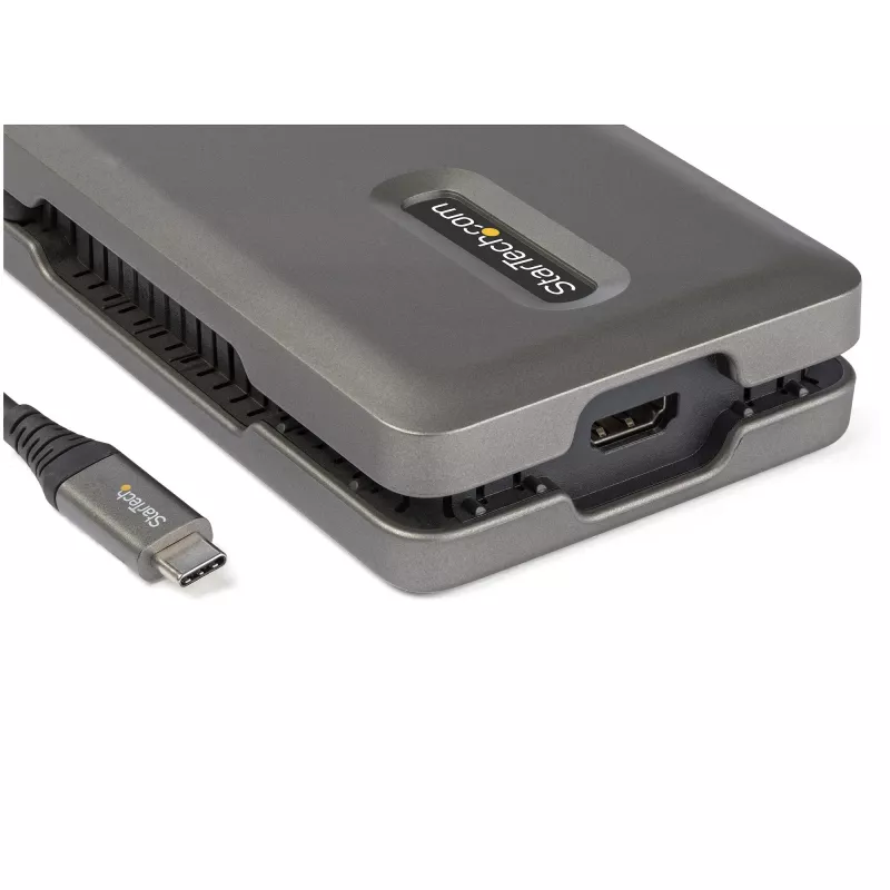 StarTech.com USB-C-multipoort-adapter – USB-C naar 4K 60 Hz HDMI 2.0 – 2-poorts 10 Gbit/s USB-hub – 100 W Power Delivery Pass-Through – GbE – SD/MicroSD – USB Type-C mini-dock – 25 cm kabel