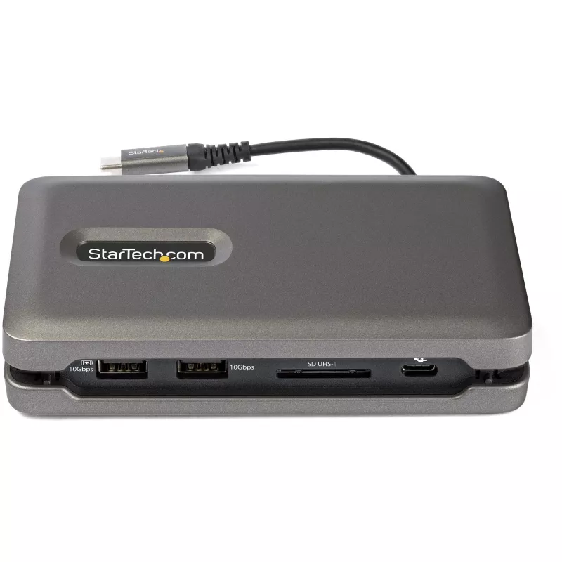 StarTech.com USB-C-multipoort-adapter – USB-C naar 4K 60 Hz HDMI 2.0 – 2-poorts 10 Gbit/s USB-hub – 100 W Power Delivery Pass-Through – GbE – SD/MicroSD – USB Type-C mini-dock – 25 cm kabel