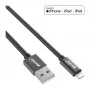 InLine Lightning USB-kabel, voor iPad, iPhone, iPod, zwart/alu, 1m MFi-gecertificeerd