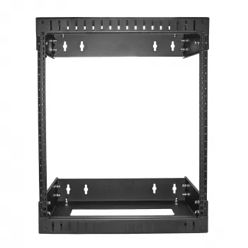 StarTech.com 12U 19 inch wandmontage netwerkkast - verstelbare diepte 12-20 inch 2-posts open-frame serverrack voor AV/data/IT-communicatie/computerapparatuur/switch met kooimoeren & schroeven