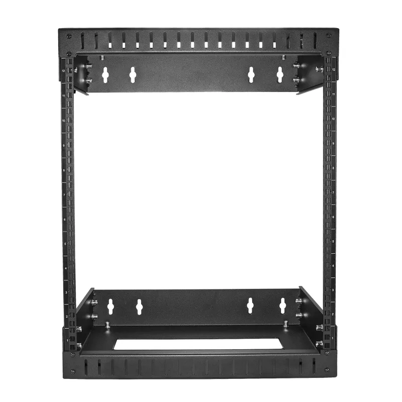 StarTech.com 12U 19 inch wandmontage netwerkkast - verstelbare diepte 12-20 inch 2-posts open-frame serverrack voor AV/data/IT-communicatie/computerapparatuur/switch met kooimoeren & schroeven