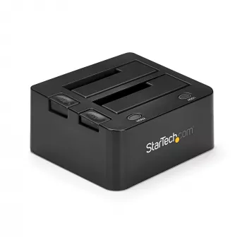 StarTech.com dual-bay USB 3.0 naar SATA harde schijf-dockingstation, USB-harde schijfdock, externe 2,5/3,5 inch SATA I/II/III SSD/HDD dockingstation, hot-swap harde schijf-bay, top-loading