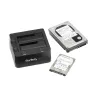 StarTech.com dual-bay USB 3.0 naar SATA harde schijf-dockingstation, USB-harde schijfdock, externe 2,5/3,5 inch SATA I/II/III SSD/HDD dockingstation, hot-swap harde schijf-bay, top-loading