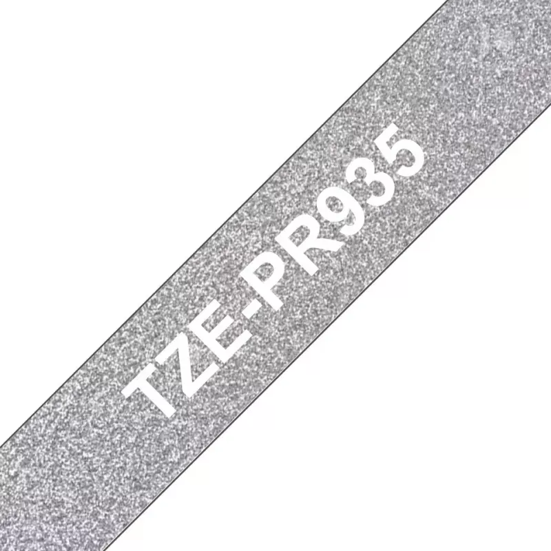Brother TZE-PR935 labeltape wit op zilver
