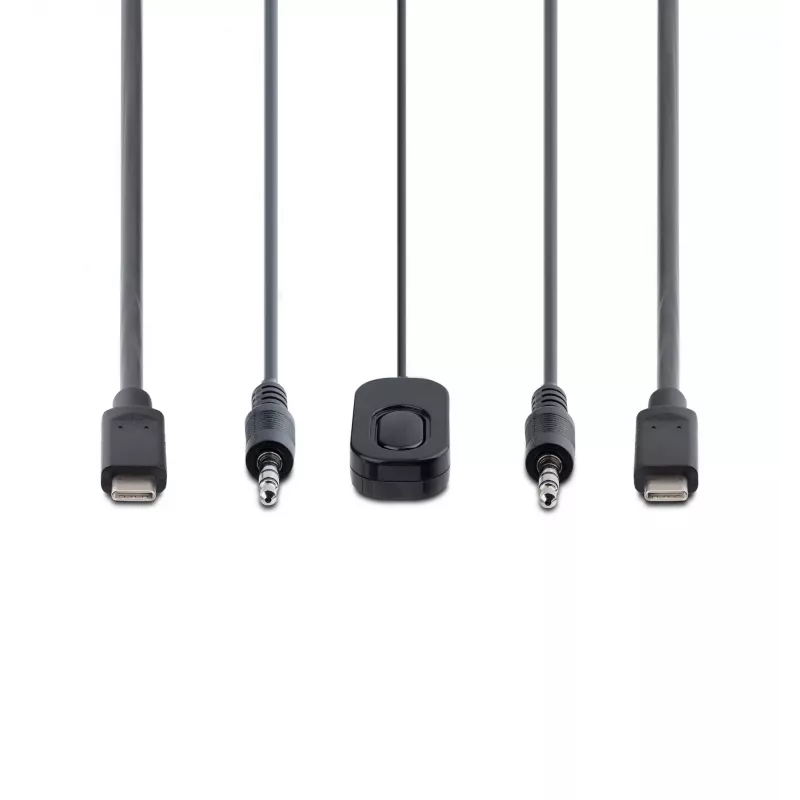 StarTech.com 2-poorts USB-C-kabel KVM-switch, 4K 60Hz DisplayPort-uitgang, compacte KVM met geïntegreerde 1,2m USB Type-C/audiokabels, busgevoed - afstandsbedieningstoets/hotkey-omschakeling