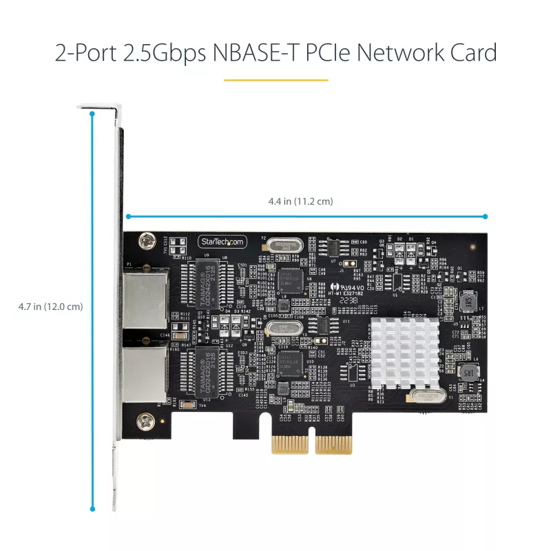 StarTech.com 2-poorts 2.5Gbps NBASE-T PCIe-netwerkkaart, Intel I225-V, dual-port computernetwerkkaart, multi-gigabit NIC, PCI Express server-LAN-kaart, desktop-ethernetinterface
