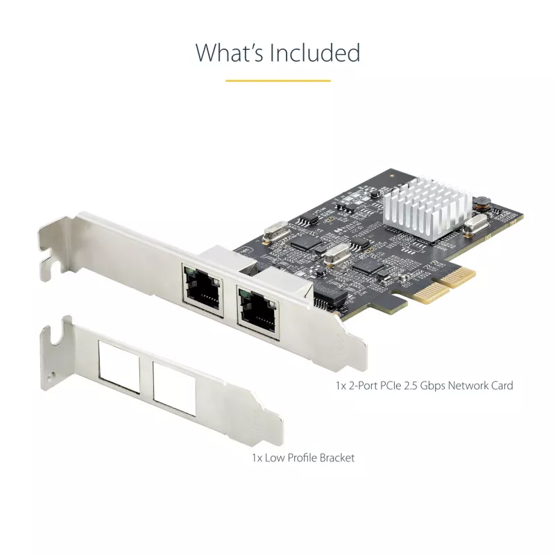 StarTech.com 2-poorts 2.5Gbps NBASE-T PCIe-netwerkkaart, Intel I225-V, dual-port computernetwerkkaart, multi-gigabit NIC, PCI Express server-LAN-kaart, desktop-ethernetinterface