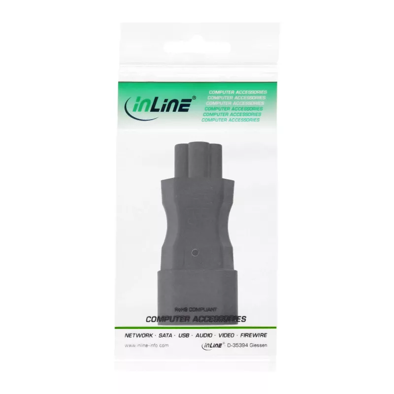 InLine voeding-adapter IEC 60320 C14 / C5, 3-polig, IEC-apparaat / notebook