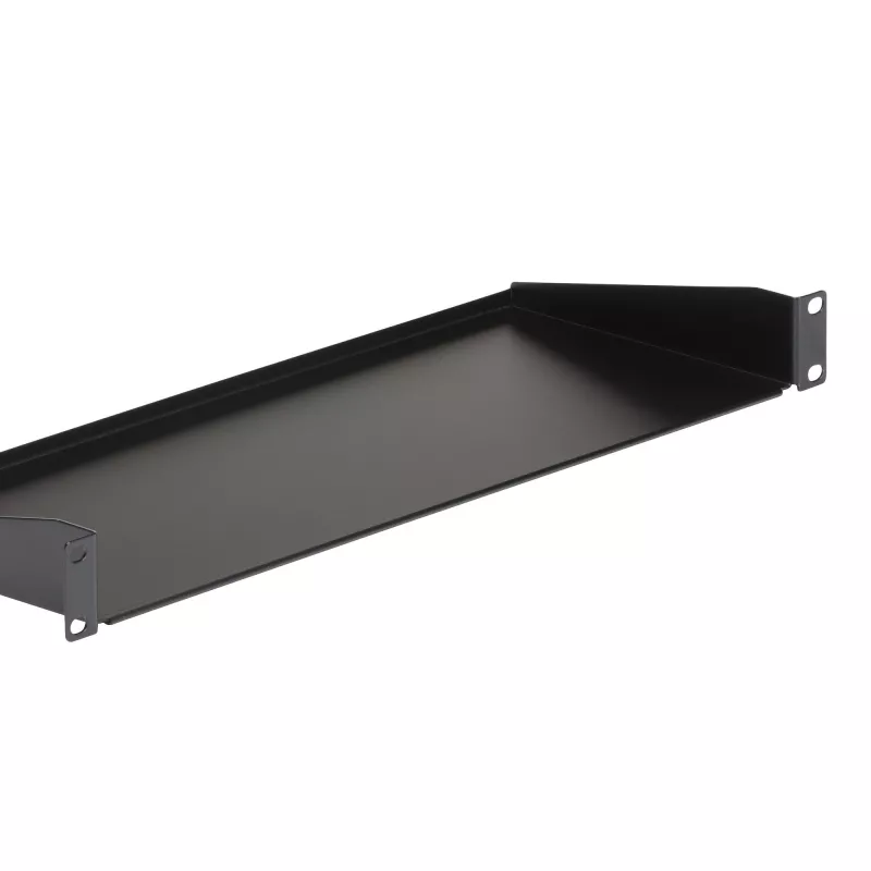 StarTech.com CABSHELF1U 1U serverrackplank, vaste uitkragende plank voor 19-inch rack/kast, 17,7 cm (7 inch) diep, draagvermogen 15 kg (33 lb), met kooimoeren en schroeven, zwart