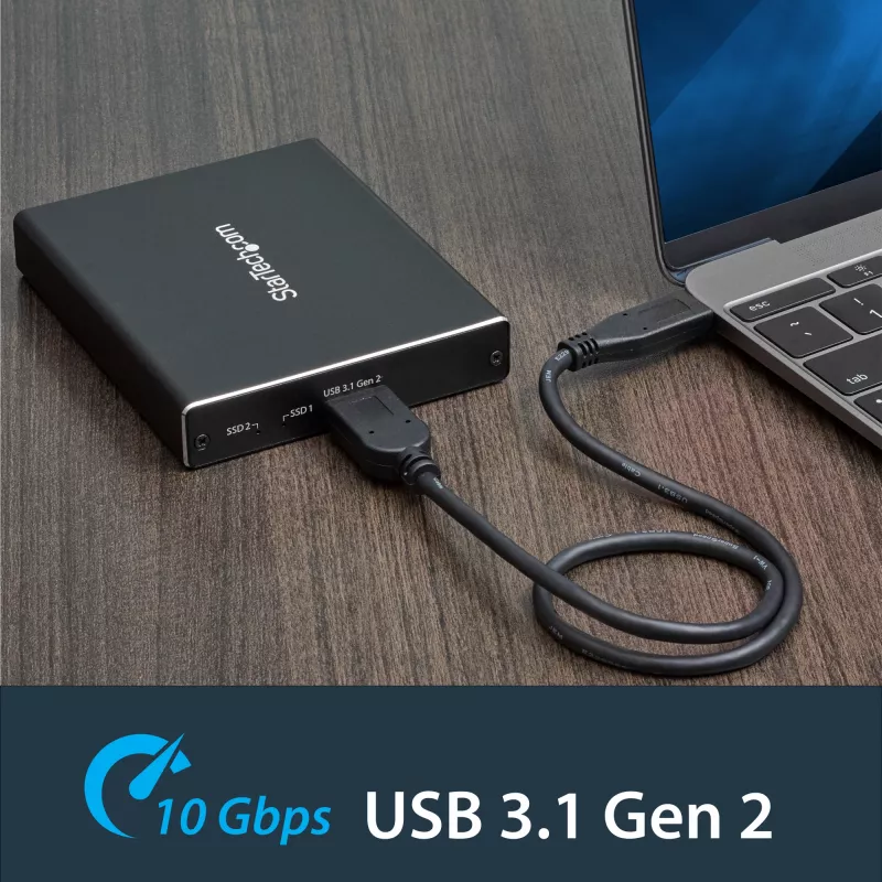 StarTech.com dual-slot drivebehuizing voor M.2 SATA SSD's - USB 3.1 (10 Gbit/s) - RAID