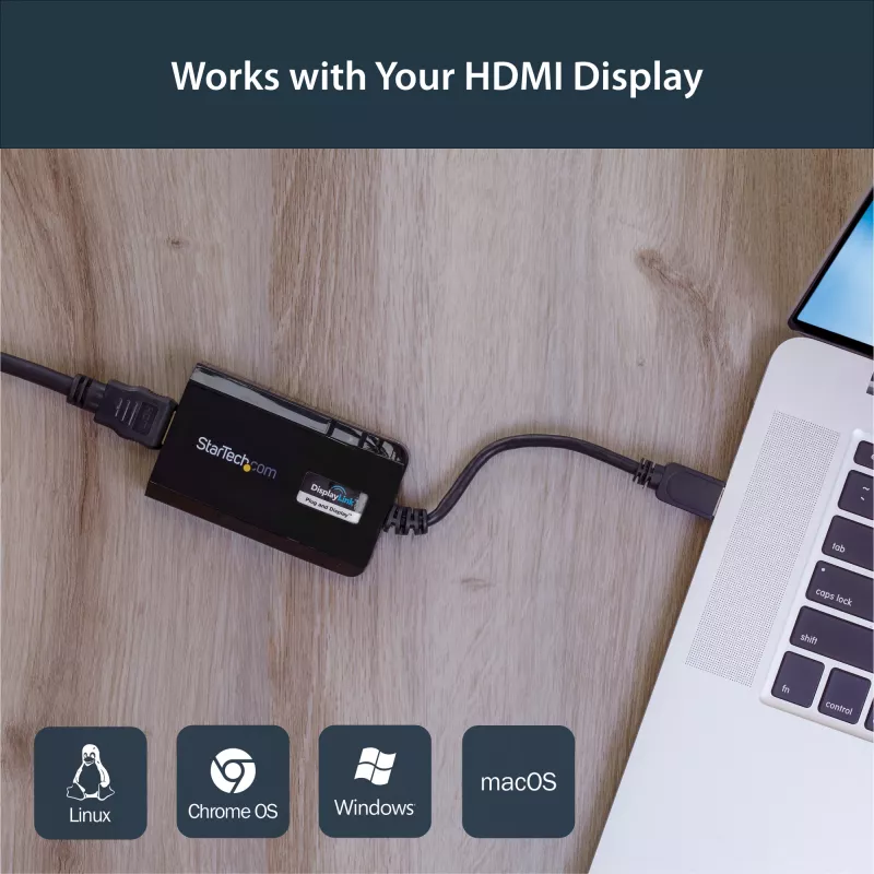 StarTech.com USB 3.0 naar HDMI-adapter - DisplayLink gecertificeerd - 1080p (1920x1200) - USB Type-A naar HDMI display-adapter converter voor monitor - externe video- & grafische kaart - Windows/Mac