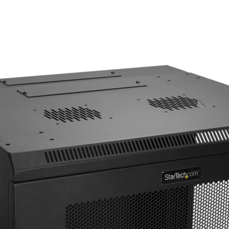StarTech.com 4-Post 12U wandmontage netwerkkast met 1U-vak, 19 inch opklapbare wandgemonteerde serverkast voor data-/AV-/elektronica-/computerkasten, flexibele geventileerde rackbehuizing