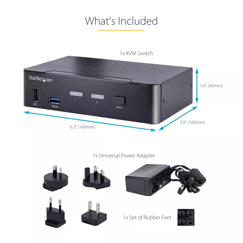 StarTech.com SV231DPUCA KVM-switch zwart