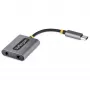 StarTech.com USB-C hoofdtelefoonsplitter, USB Type-C dual-headset-adapter met microfooningang, USB-C naar 3,5-mm audio-adapter/oordopjes-dongle, USB-C naar audiobus/aux-uitgang, 24-bit DAC
