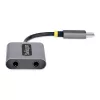 StarTech.com USB-C hoofdtelefoonsplitter, USB Type-C dual-headset-adapter met microfooningang, USB-C naar 3,5-mm audio-adapter/oordopjes-dongle, USB-C naar audiobus/aux-uitgang, 24-bit DAC