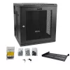 StarTech.com 4-Post 12U wandmontage netwerkkast met 1U-plank, 19 inch opklapbare wandgemonteerde serverkast voor data / AV / elektronica / computerapparatuur, flexibele geventileerde rackbehuizing