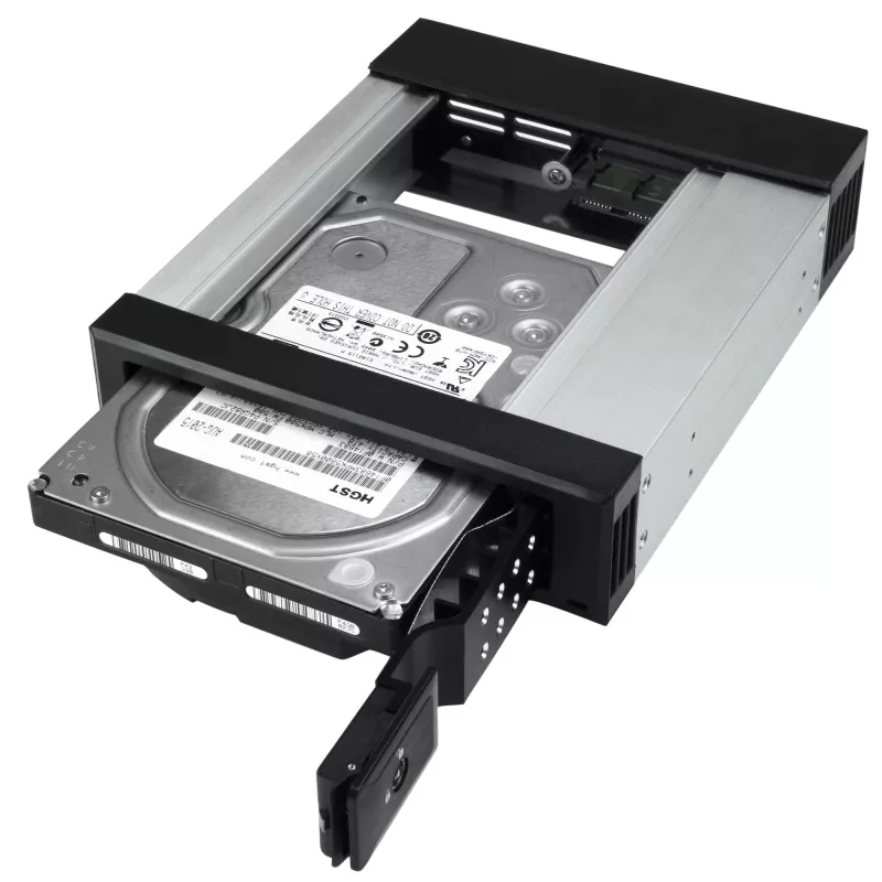 StarTech.com 5,25 naar 3,5 harde schijf hot-swap behuizing – voor 3,5-inch SATA/SAS-schijven – trayless – aluminium