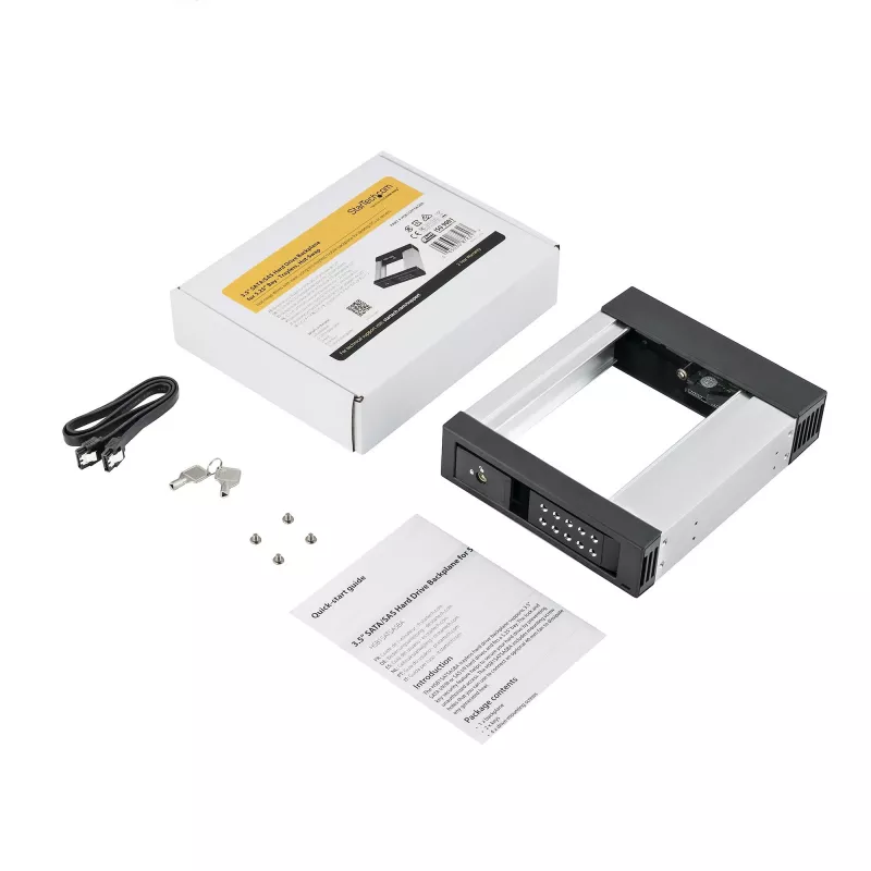 StarTech.com 5,25 naar 3,5 harde schijf hot-swap behuizing – voor 3,5-inch SATA/SAS-schijven – trayless – aluminium