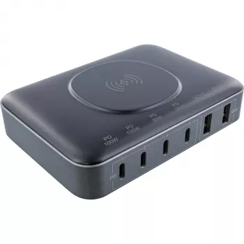 Draagbare oplader InLine Qi Powerstation multiport, 20 V