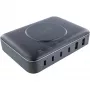 InLine Qi Powerstation Multiport lader, 4x USB-C + 2x USB-A, GaN 100 W, draadloos opladen 15 W, zwart (31517K)