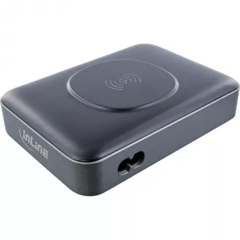 Draagbare oplader InLine Qi Powerstation multiport, 20 V