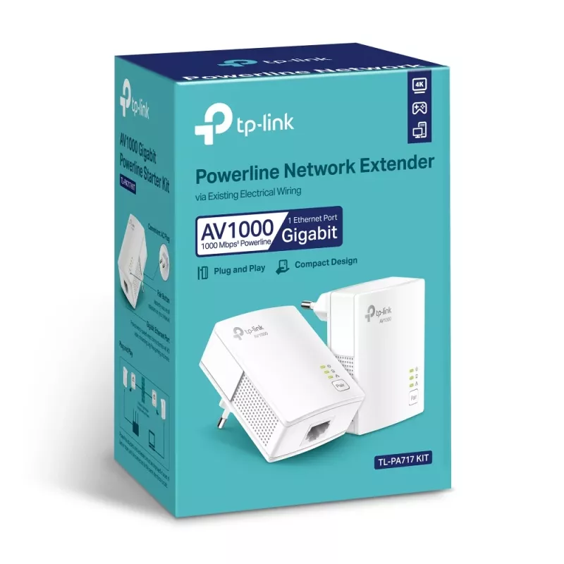 TP-Link TL-PA717KIT 1000 Mbit/s Ethernet LAN wit 2 stuks