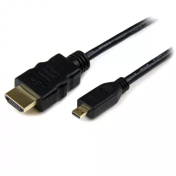StarTech.com HDADMM3M High Speed Micro HDMI-naar-HDMI-kabel met Ethernet, 3 m, HDMI type A naar Micro HDMI type D, 32 AWG, afgeschermd, M/M, zwart