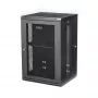StarTech.com 4-posts 18U wandmontage netwerkkast met 1U legbord, 19 inch opklapbare wandgemonteerde serverkast voor data/AV/elektronica/computerapparatuur, flexibele geventileerde rackbehuizing