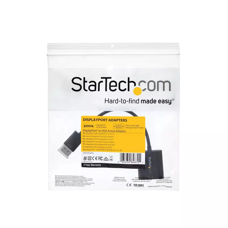 StarTech.com DisplayPort-naar-VGA-adapter – Actieve DP-naar-VGA-converter – 1080p-video – DP/DP++-bron naar VGA-monitorkabeladapter – DP-naar-VGA-adapterdongle digitaal-naar-analoog – DP 1.2 naar VGA