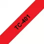 Brother labeltape 12 mm, Zwart op Rood, TC, thermisch direct, Japan, 5 jaar, Brother