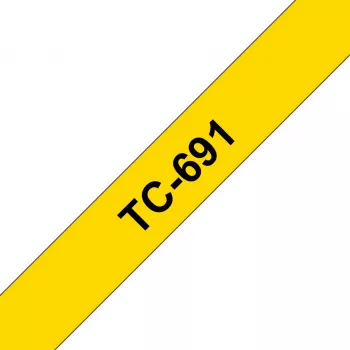 Brother labeltape 9 mm, Zwart op Geel, TC, Zwart, Japan, 5 jaar, Brother