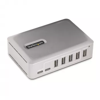 StarTech.com 7-poorts USB-C hub - 5x USB-A + 2x USB-C - Self-Powered met 65W voeding - USB 3.1 10Gbps - desktop/laptop USB-hub met 3ft USB-IF gecertificeerde vergrendelbare kabel - USB C hub