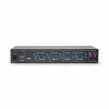 StarTech.com 4-poorts KM switch met muisomschakeling, USB-switch voor toetsenbord/muis, 3,5mm/USB audio, perifere sharing voor 4 computers, TAA-conform