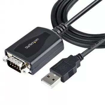 StarTech.com 1m USB-naar-serieel kabel met COM-poortbehoud, DB9-stekker RS232 naar USB-converter, USB-naar-serieel adapter voor PLC/printer/scanner, Prolific-chipset, Windows/Mac