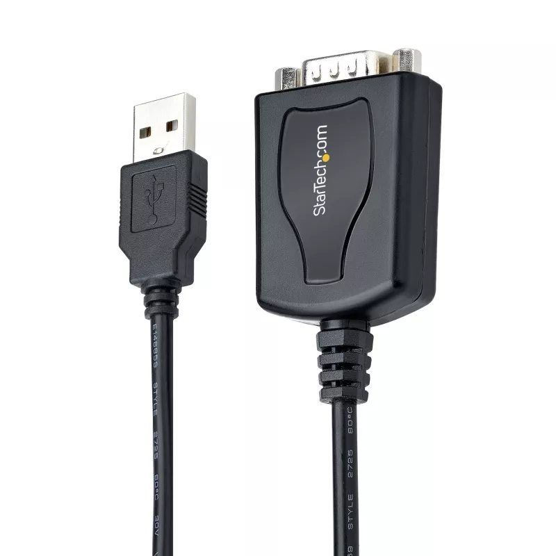 StarTech.com 1m USB-naar-serieel kabel met COM-poortbehoud, DB9-stekker RS232 naar USB-converter, USB-naar-serieel adapter voor PLC/printer/scanner, Prolific-chipset, Windows/Mac