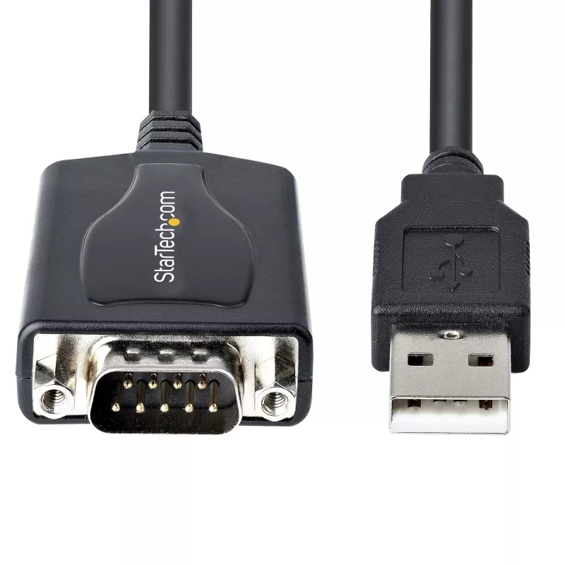 StarTech.com 1m USB-naar-serieel kabel met COM-poortbehoud, DB9-stekker RS232 naar USB-converter, USB-naar-serieel adapter voor PLC/printer/scanner, Prolific-chipset, Windows/Mac