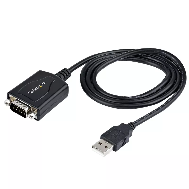 StarTech.com 1m USB-naar-serieel kabel met COM-poortbehoud, DB9-stekker RS232 naar USB-converter, USB-naar-serieel adapter voor PLC/printer/scanner, Prolific-chipset, Windows/Mac