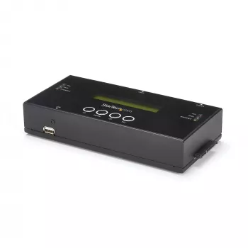 StarTech.com 1:1 standalone harde schijf duplicator en wisser, SAS- en SATA-HDD/SSD kloon/kopieerapparaat, harde schijf duplicator en sanitiser, LCD-display, TAA-conform