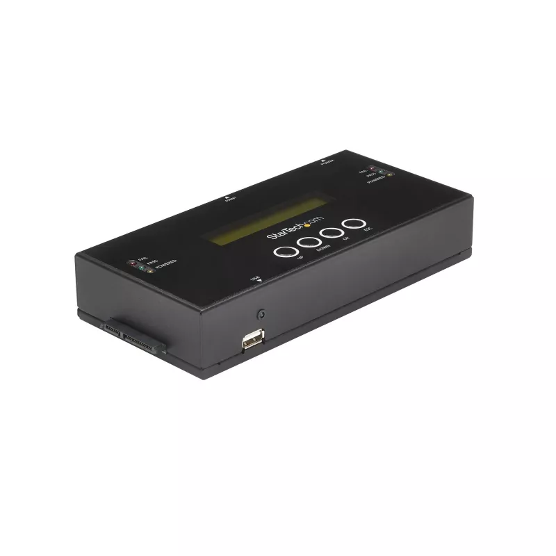 StarTech.com SATSASDUPE11 1:1 standalone harde schijf duplicator en wisser voor 2,5/3,5″ SATA- en SAS-schijven
