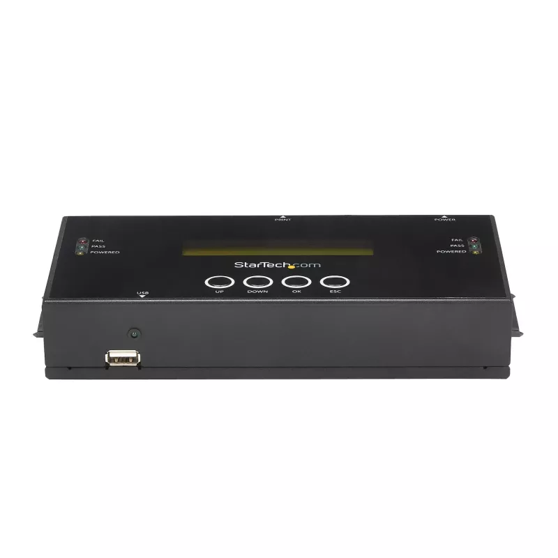 StarTech.com SATSASDUPE11 1:1 standalone harde schijf duplicator en wisser voor 2,5/3,5″ SATA- en SAS-schijven