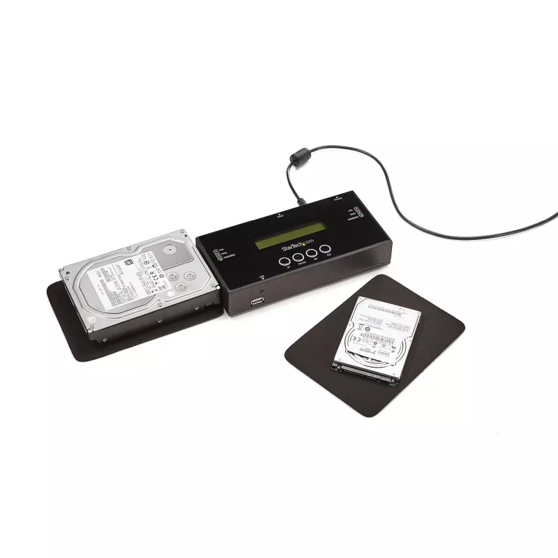 StarTech.com SATSASDUPE11 1:1 standalone harde schijf duplicator en wisser voor 2,5/3,5″ SATA- en SAS-schijven