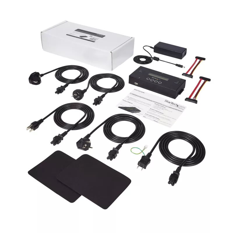 StarTech.com SATSASDUPE11 1:1 standalone harde schijf duplicator en wisser voor 2,5/3,5″ SATA- en SAS-schijven