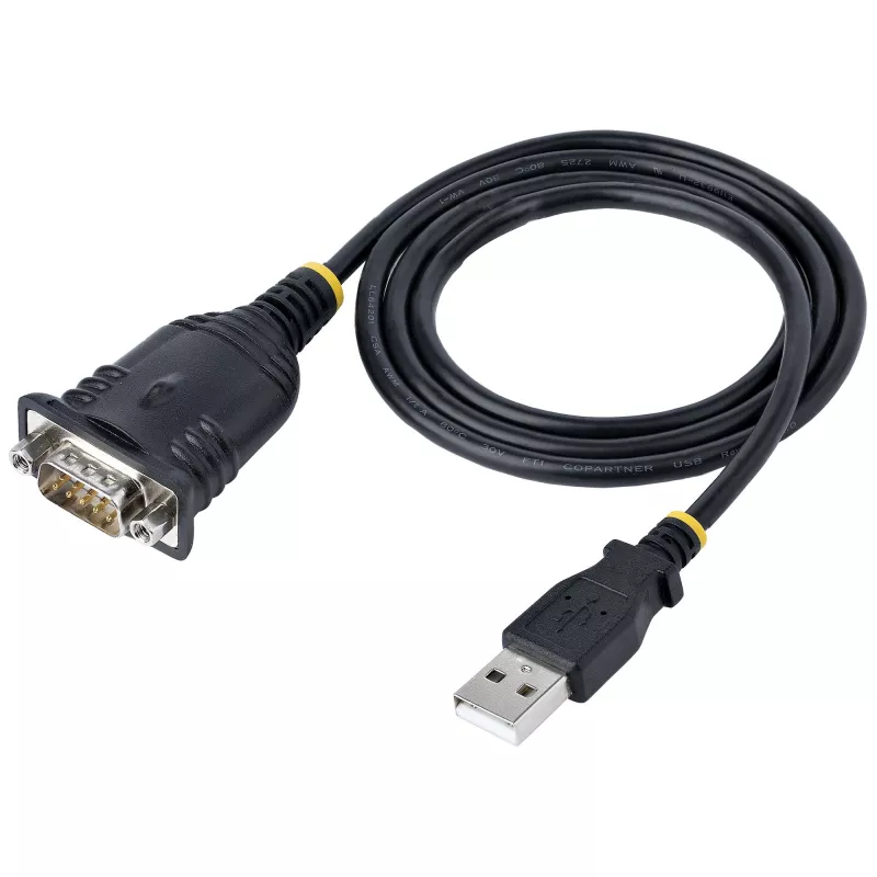 StarTech.com 1m USB-naar-serieel kabel, DB9-stekker RS232 naar USB-converter, Prolific IC, USB-naar-serieel adapter voor PLC/printer/scanner/schakelaar, USB-naar-COM-poort adapter, Windows/Mac